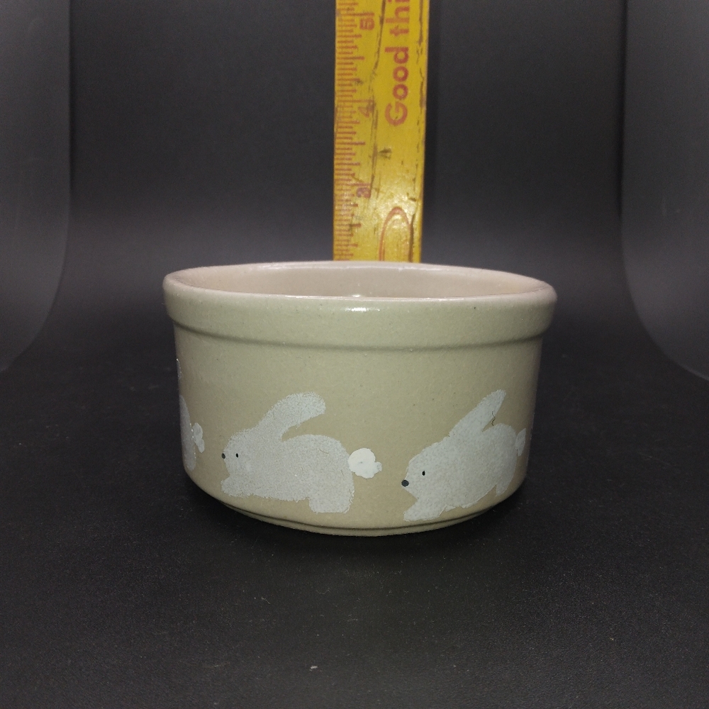 Robinson Ransbottom Handpainted Rabbits Stoneware Small Crock 2 Inch Spring - Picture 5 of 12